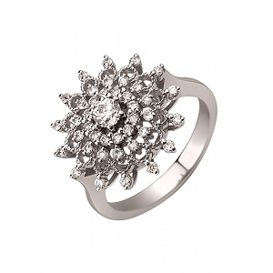 Золота каблучка з діамантами (01-200781033) фотографія