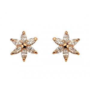 Золотые серьги с фианитом (цирконием куб.) (01-200781133) фотография