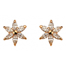 Золотые серьги с фианитом (цирконием куб.) (01-200781133)