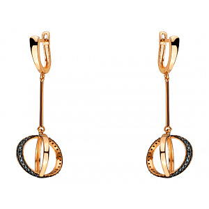 Золоті сережки з фіанітом (цирконієм куб.) (01-200819333) фотографія