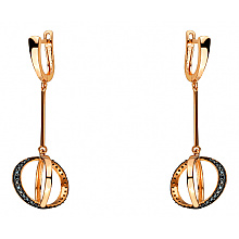 Золоті сережки з фіанітом (цирконієм куб.) (01-200819333)