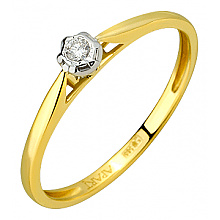 Золотое кольцо с бриллиантом (01-200838333)
