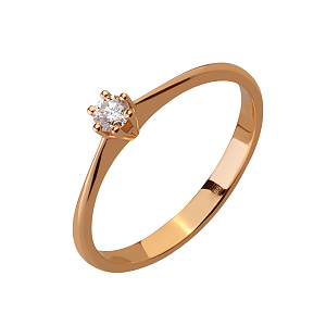 Золотое кольцо с бриллиантом (1б_к-235) фотография