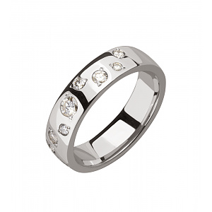 Золотое обручальное кольцо  с бриллиантами (2б_к-295) фотография