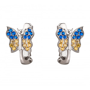 Золотые серьги с циркониями (2б_с-050) фотография