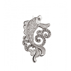 Золотая брошь с фианитами  и  циркониями (2б_бр-017) фотография