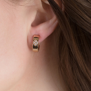 Золоті сережки з діамантами (1б_с-281) фотографія