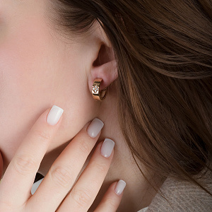 Золоті сережки з діамантами (1б_с-281) фотографія