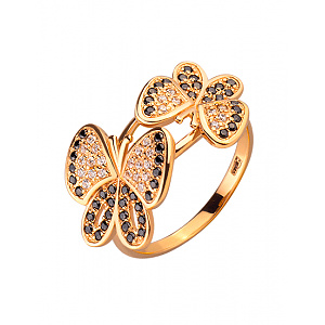 Золотое кольцо с цирконием куб. (01-200104734) фотография