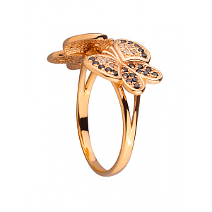 Золотое кольцо с цирконием куб. (01-200104734) фотография