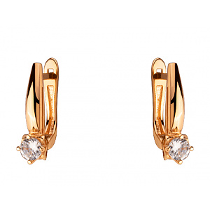 Золоті сережки з фіанітом (цирконієм куб.) (01-200182734) фотографія