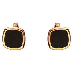 Золотые запонки с цирконием куб. (01-200243934) фотография