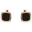 Золотые запонки с цирконием куб. 01-200243934 фотография 1