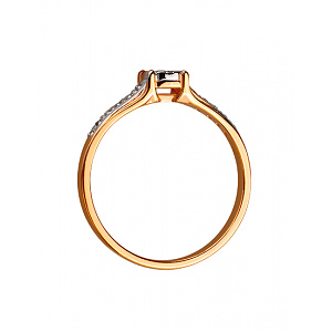 Золота каблучка з діамантами (01-200295134) фотографія