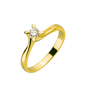 Золотое  кольцо с бриллиантом (01-200331534) фотография