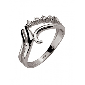 Золотое  кольцо с цирконием куб. (01-200358734) фотография