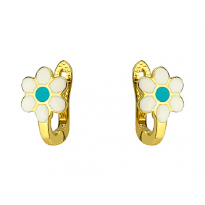 Золоті сережки з емаль (01-200365434) фотографія