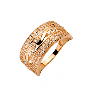 Золотое кольцо с цирконием куб. (01-200408134) фотография