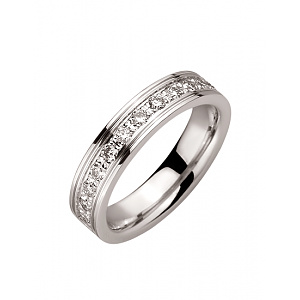 Золота обручка з діамантами (01-200418434) фотографія