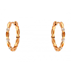 Золотые серьги с цирконием куб. (01-200526534) фотография