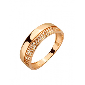 Золотое кольцо с цирконием куб. (01-200530734) фотография