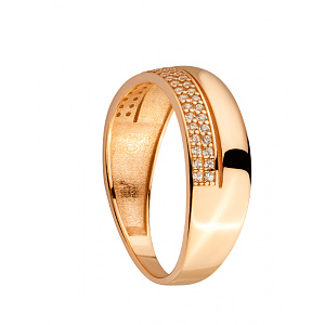 Золотое кольцо с цирконием куб. (01-200530734) фотография