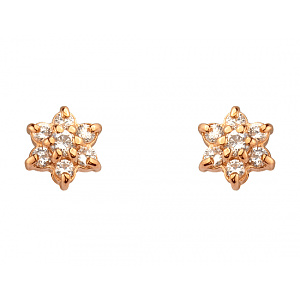 Золотые серьги с цирконием куб. (01-200530834) фотография