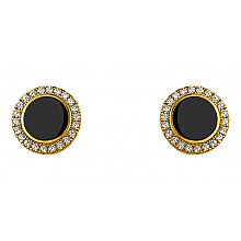 Золотые серьги с цирконием куб. (01-200616934)