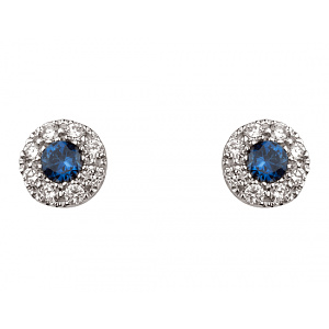 Золотые серьги с бриллиантами  и  корундами (01-200745934) фотография