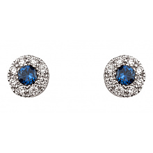 Золотые серьги с бриллиантами  и  корундами (01-200745934)