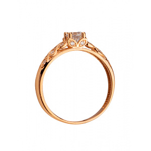 Золотое кольцо с фианитом (цирконием куб.) (01-200761634) фотография