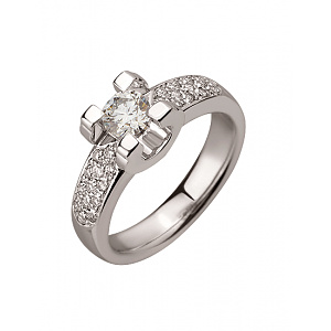 Золота каблучка з діамантами (01-200781034) фотографія