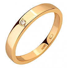 Золота обручка з діамантом (01-200788534)