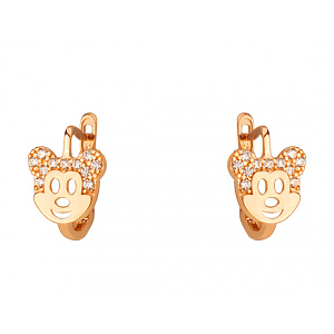 Золоті сережки з фіанітом (цирконієм куб.) (01-200819334) фотографія