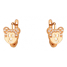 Золоті сережки з фіанітом (цирконієм куб.) (01-200819334)