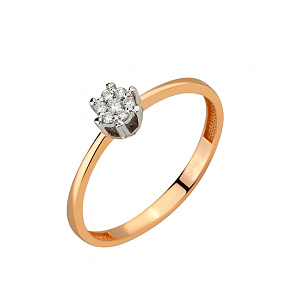 Золотое кольцо с бриллиантами (01-200838334) фотография