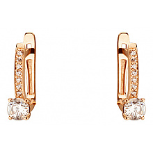 Золотые серьги с фианитом (цирконием куб.) (01-200858134)