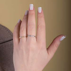 Золотое кольцо с фианитами (кубическим цирконием) (2б_к-236) фотография