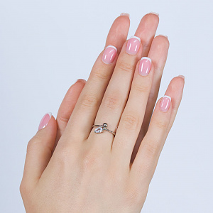 Золота каблучка з фіанітом (2б_к-240) фотографія