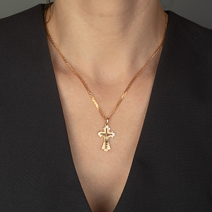 Золотой крестик с бриллиантами (4п-157) фотография