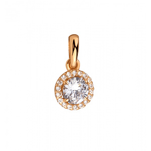 Золотой кулон с фианитами (кубическим цирконием) (1б_п-275) фотография