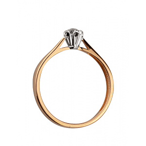 Золота каблучка з діамантом (01-18928135) фотографія