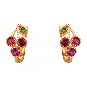 Золотые серьги с цирконием куб. (01-19071735) фотография