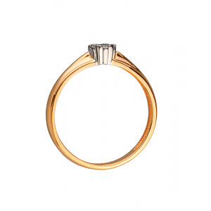 Золота каблучка з діамантами (01-200283035) фотографія