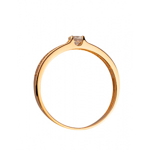 Золотое кольцо с цирконием куб. (01-200343535) фотография