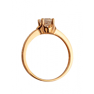 Золотое кольцо с цирконием куб. (01-200374235) фотография