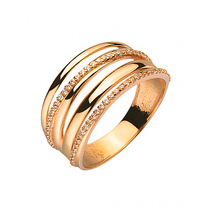 Золота каблучка з цирконієм куб. (01-200381535) фотографія
