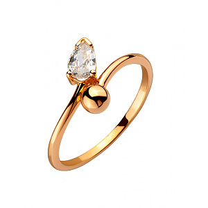 Золота каблучка з цирконієм куб. (01-200388335) фотографія