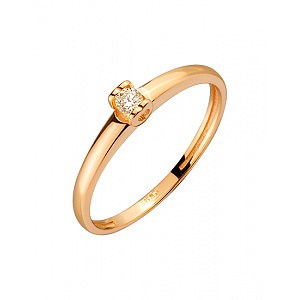Золота каблучка з діамантом (01-200492235) фотографія