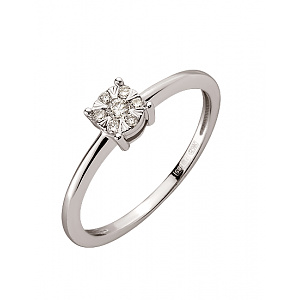 Золота каблучка з діамантами (01-200535135) фотографія